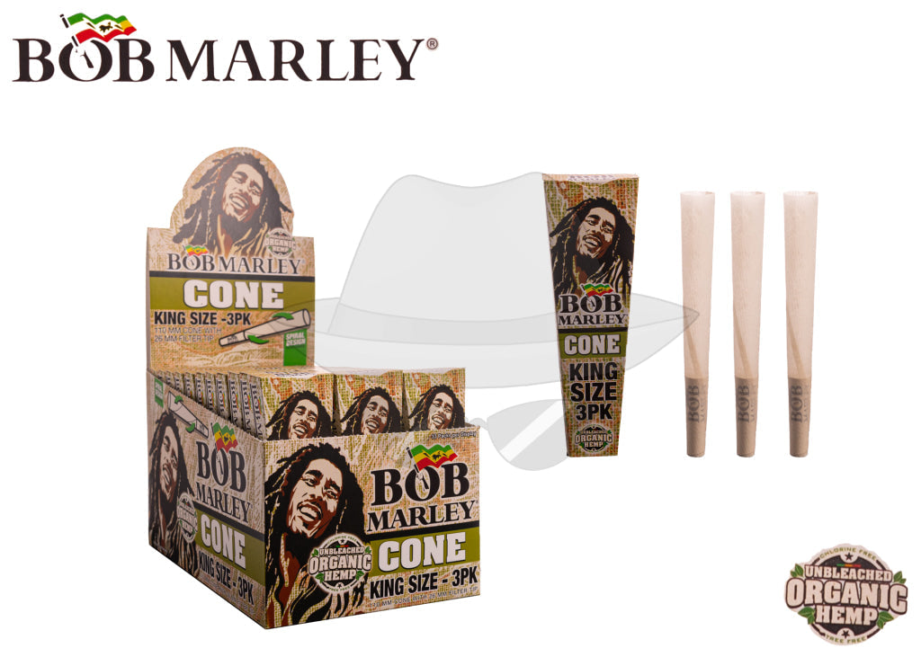 Bob Marley Organic Cone King Size 6 Cones 33 Packs Rolling Papers