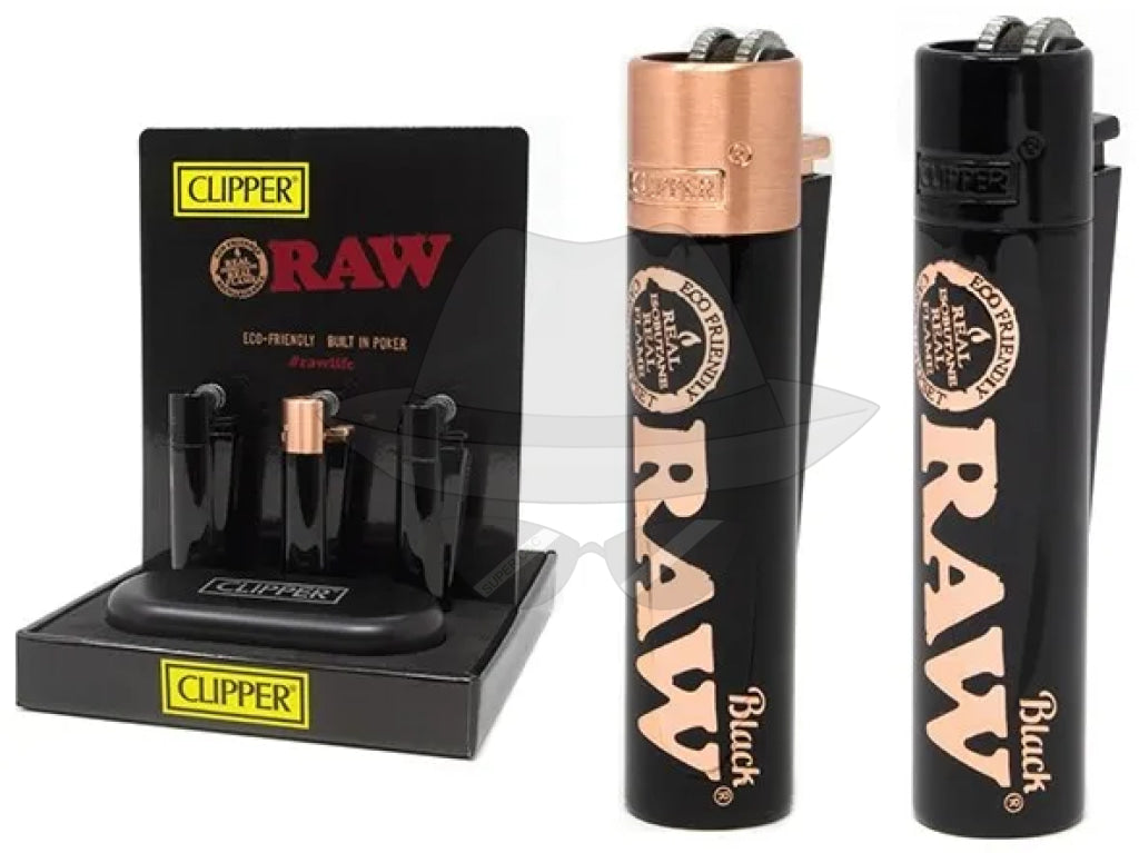 Clipper Metal Lighter With Case-12Ct Raw Logo