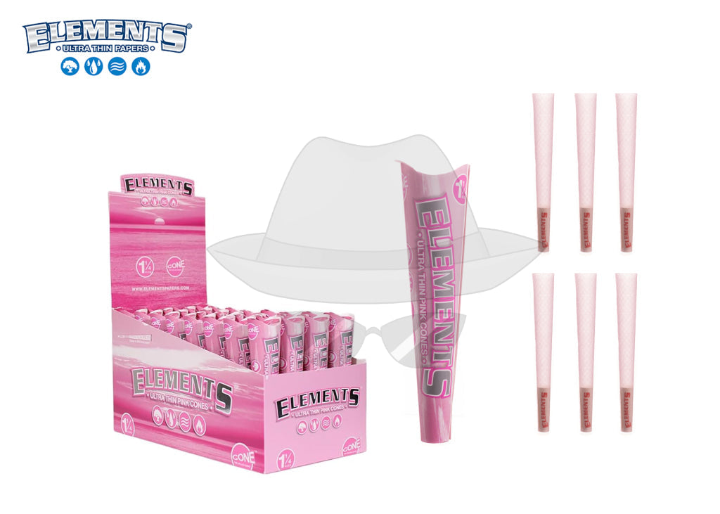 Elements Pink Cone 32Ct 1 1/4 Rolling Papers