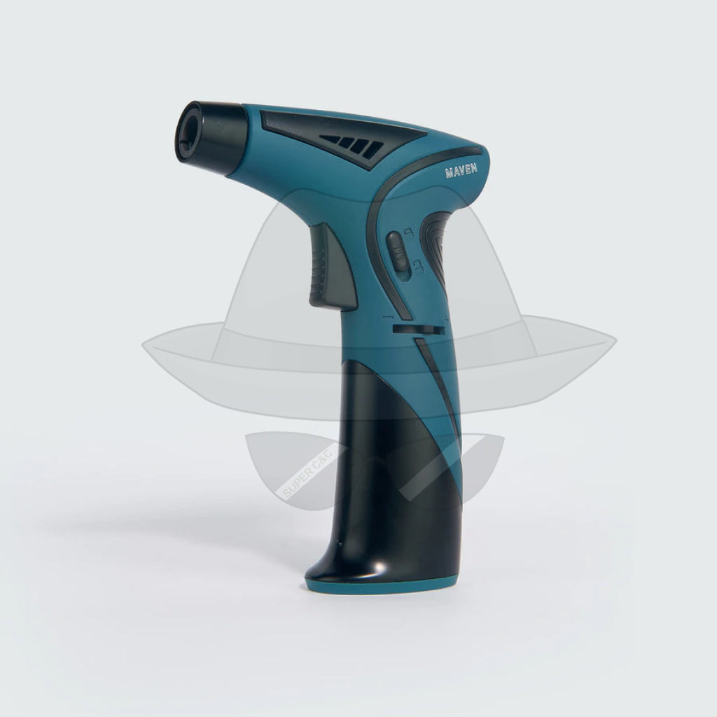 Maven Space | Premium Handheld Angled Single Jet Table Torch Lighter Midnight Green