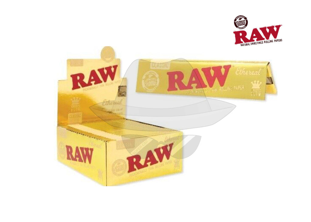 Raw Ethereal Paper King Slim – 32 Leaves Per Pack 50 Packs Box Rolling Papers