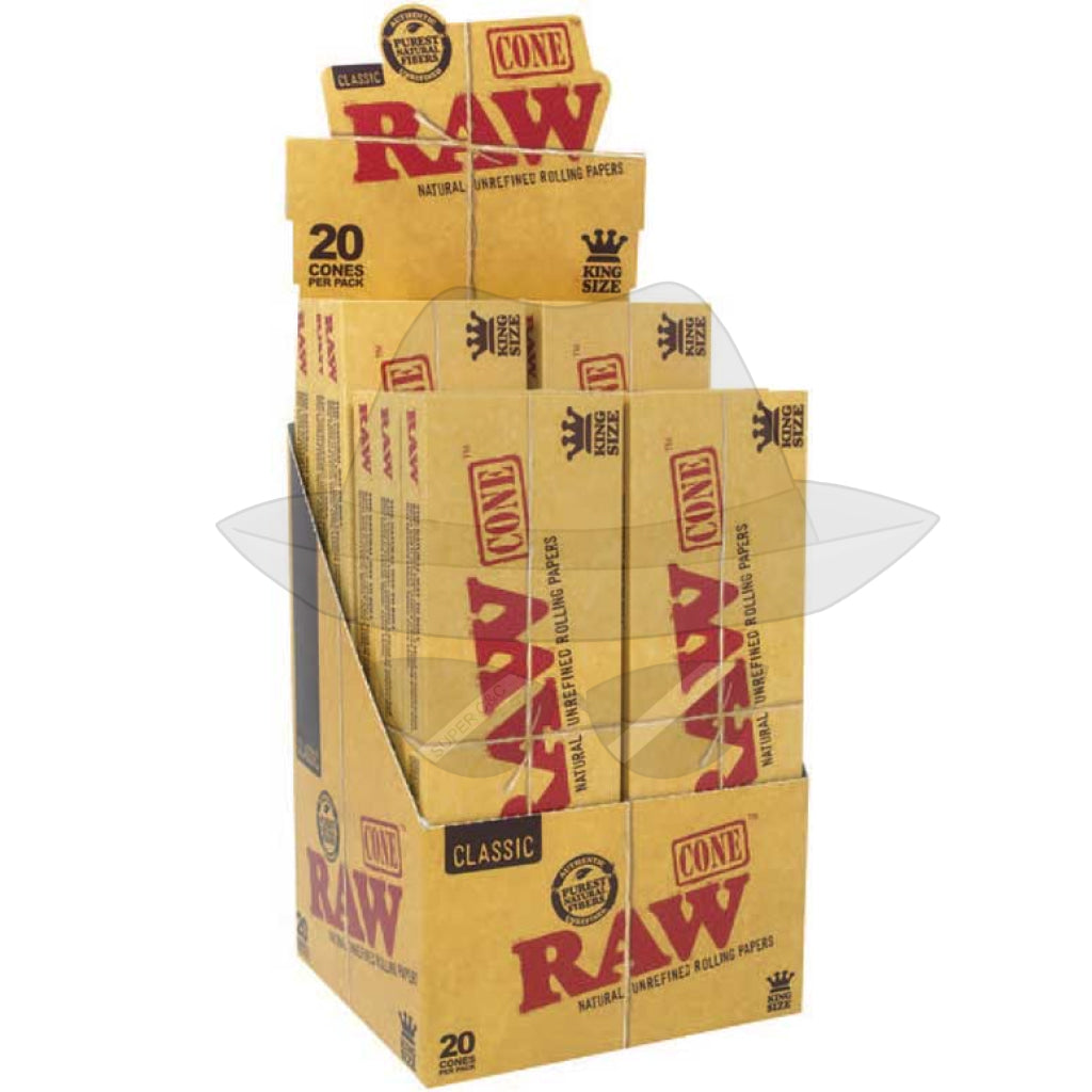 Raw King Pre-Roll 20Pk Cones-12Pack Rolling Papers