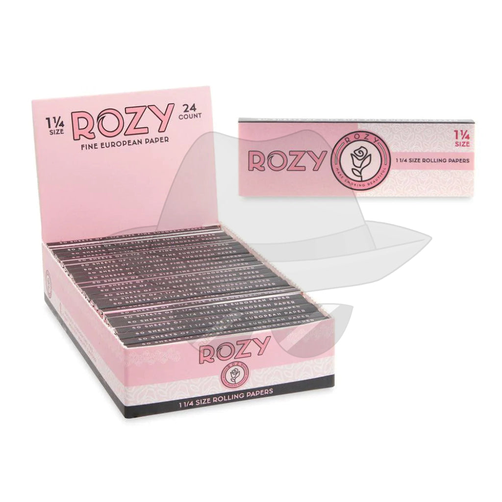 Rozy Pink 1 1/4 Size Rolling Papers - 24Ct Display
