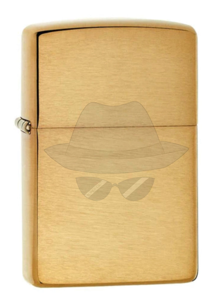#008 Zippo Oil Lighter: Brass Finished Armor Lighter