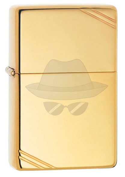 #012 Zippo Oil Lighterhigh Polish Brass Vintage With Slashes Lighter