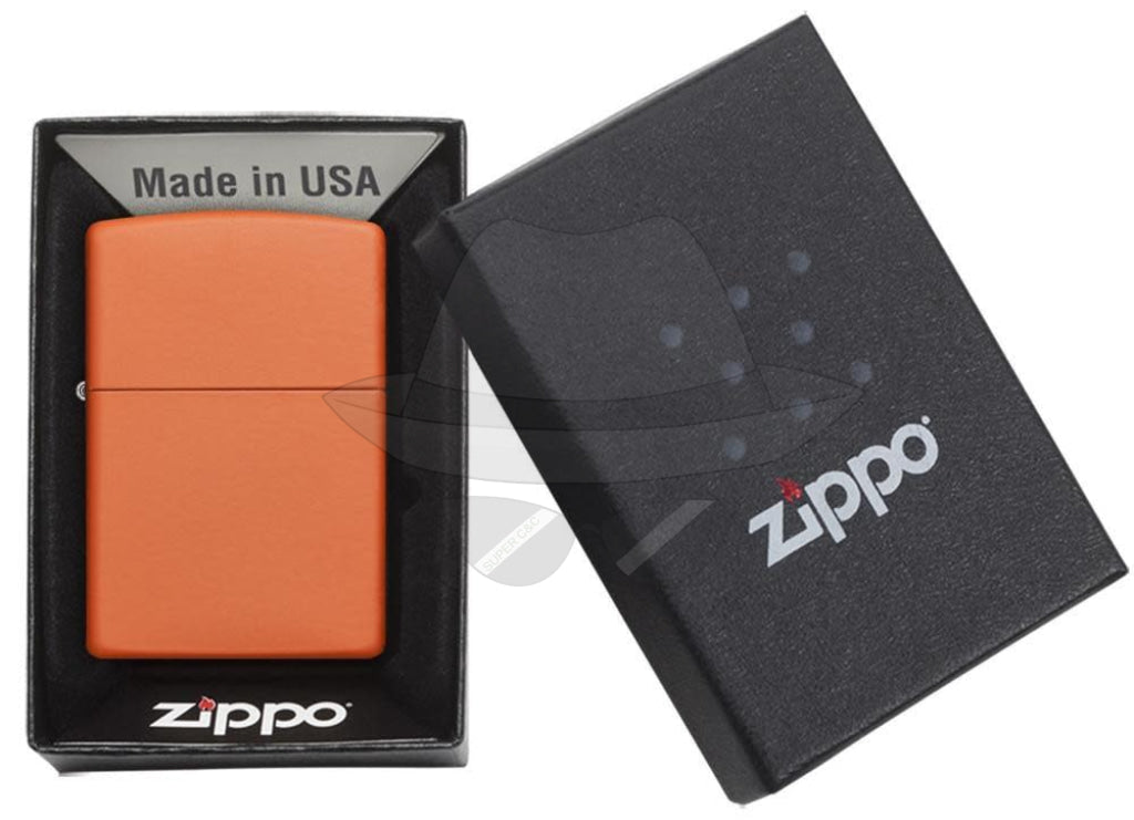 #017 Zippo Oil Lighter: Classic Orange Matte Lighter