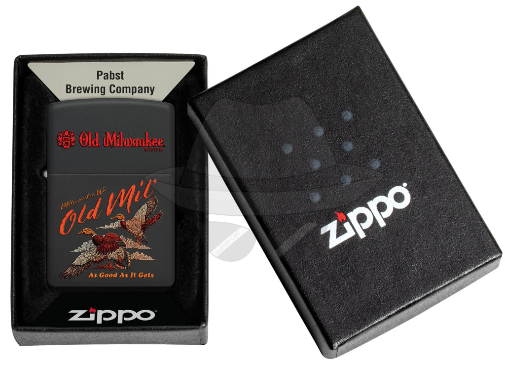 #040 Zippo Oil Lighter: Old Milwaukee Duck Hunt Design Lighter