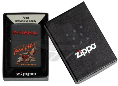 #040 Zippo Oil Lighter: Old Milwaukee Duck Hunt Design Lighter