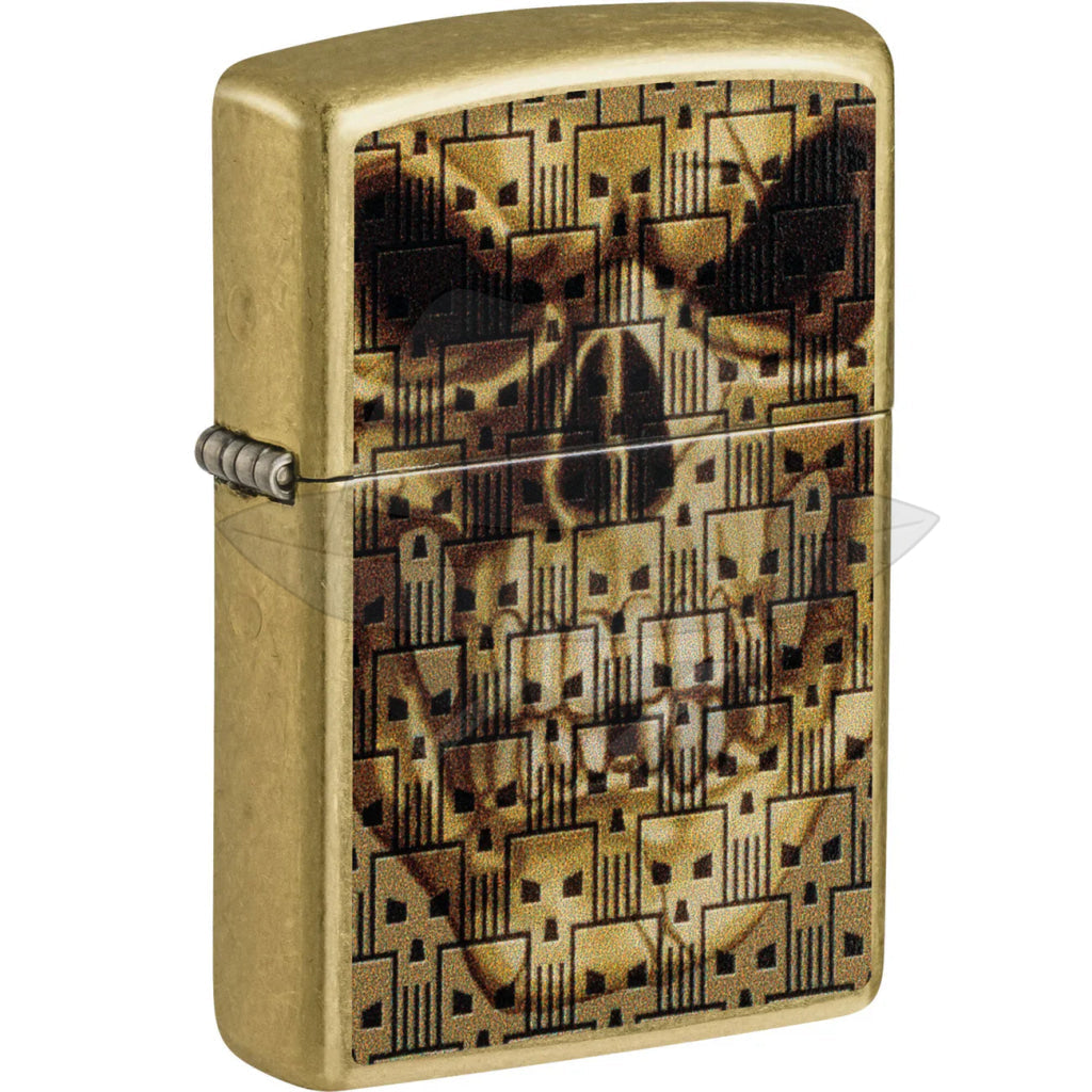 #074 ZIPPO OIL LIGHTER: Skull Design Lighter