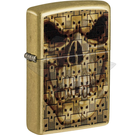 #074 ZIPPO OIL LIGHTER: Skull Design Lighter
