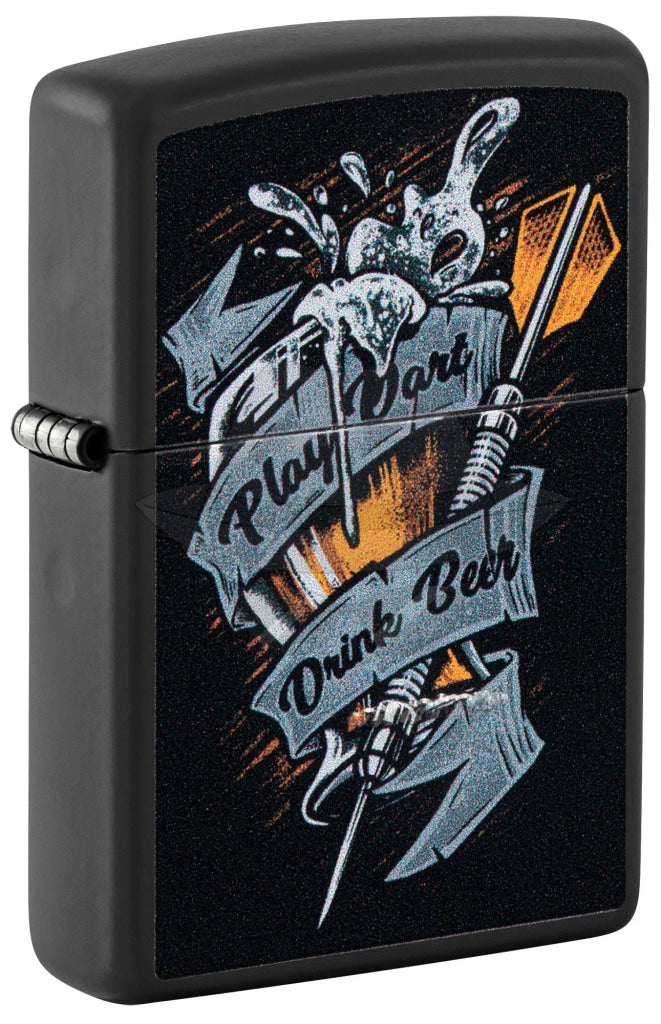 #106 ZIPPO OIL LIGHTER: Darts Design Lighter
