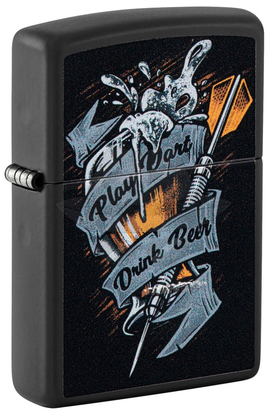 #106 ZIPPO OIL LIGHTER: Darts Design Lighter