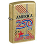 #015 Zippo Lighter:America250 Liberty & Justice Design - Brass
