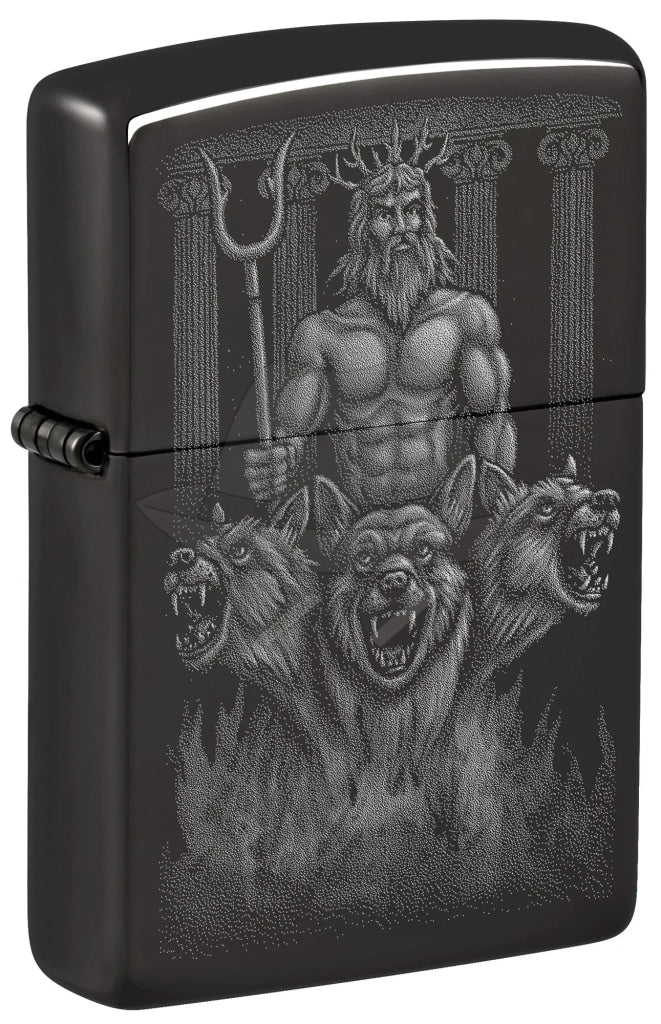 #121 ZIPPO OIL LIGHTER: Greek Dogs Design Lighter