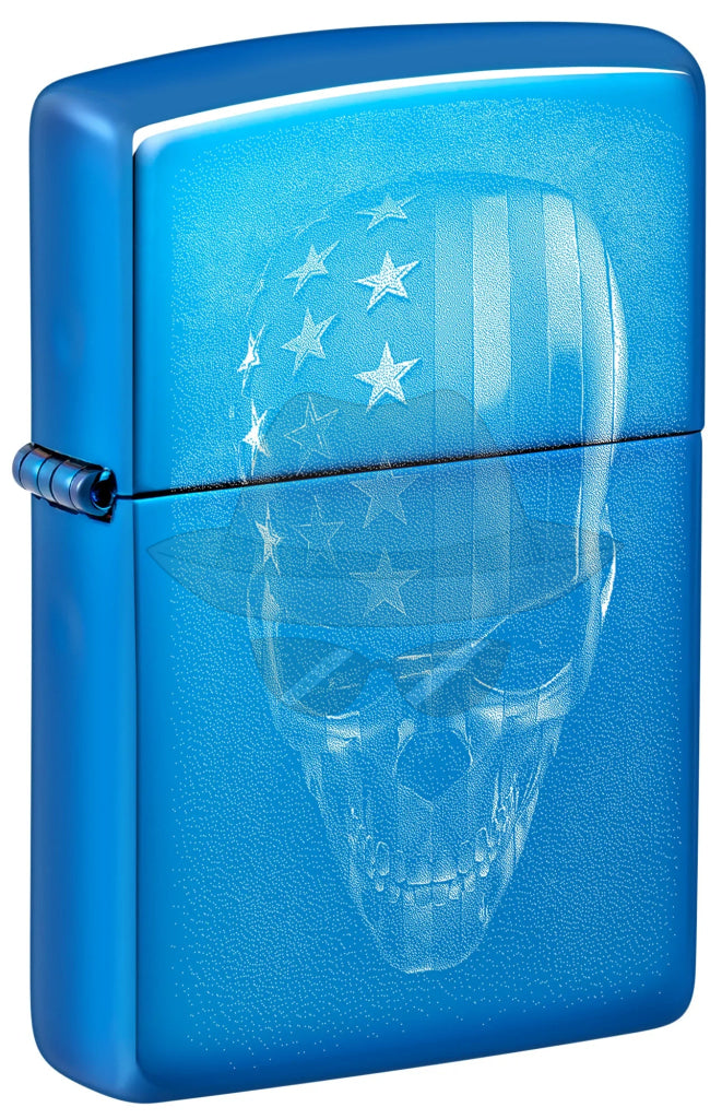 #132 Zippo Lighter: American Skull Design Lighter