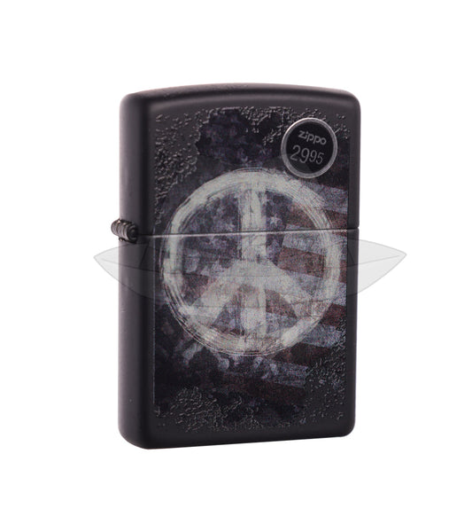#142 Zippo Oil Lighter: Peace On Flag Lighter