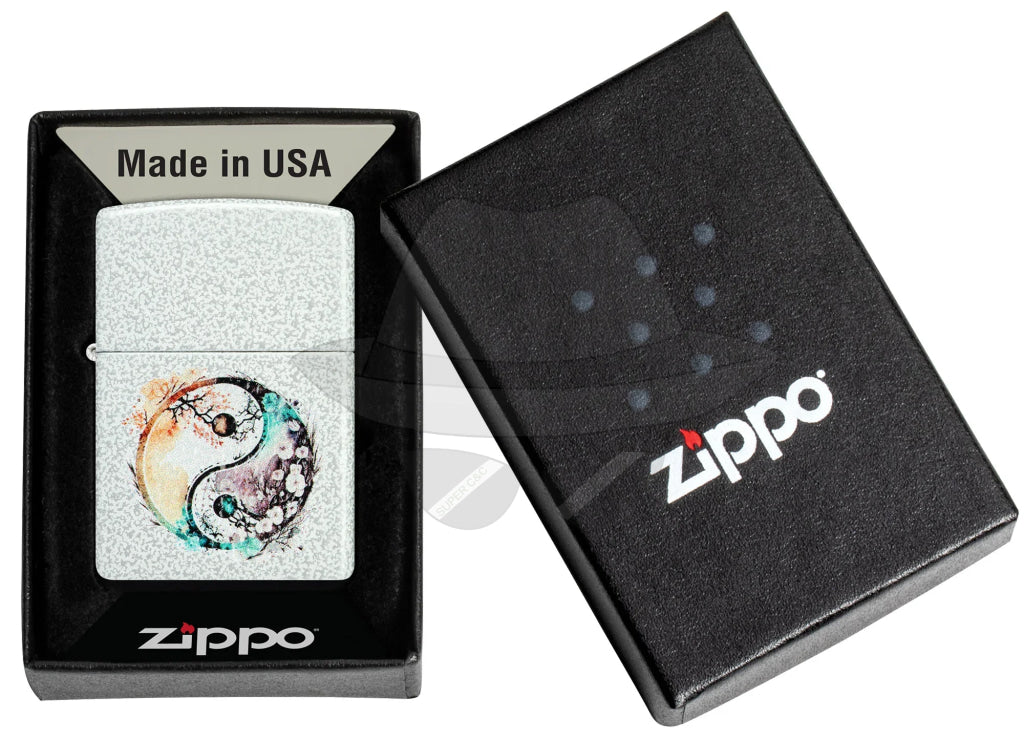 #147 Zippo Lighter: Floral Yin And Yang Design Lighter