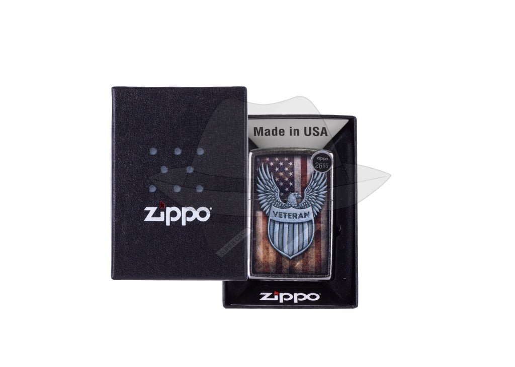 #166 Zippo Lighter:VETERAN DESIGN Lighter