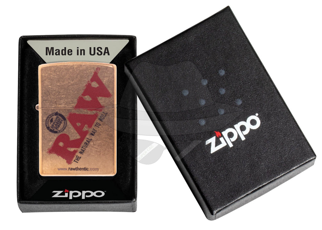 #118 Zippo Lighter: New Raw - 1 Side Lighter