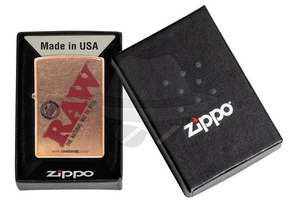 #118 Zippo Lighter: New Raw - 1 Side Lighter