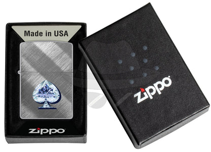#194 Zippo Lighter: Gleaming Spade Design Lighter