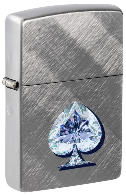 #194 Zippo Lighter: Gleaming Spade Design Lighter
