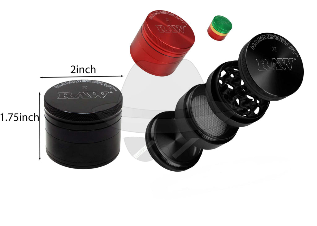 2 Raw X Hammercraft Four Piece Aluminum Grinder Grinder