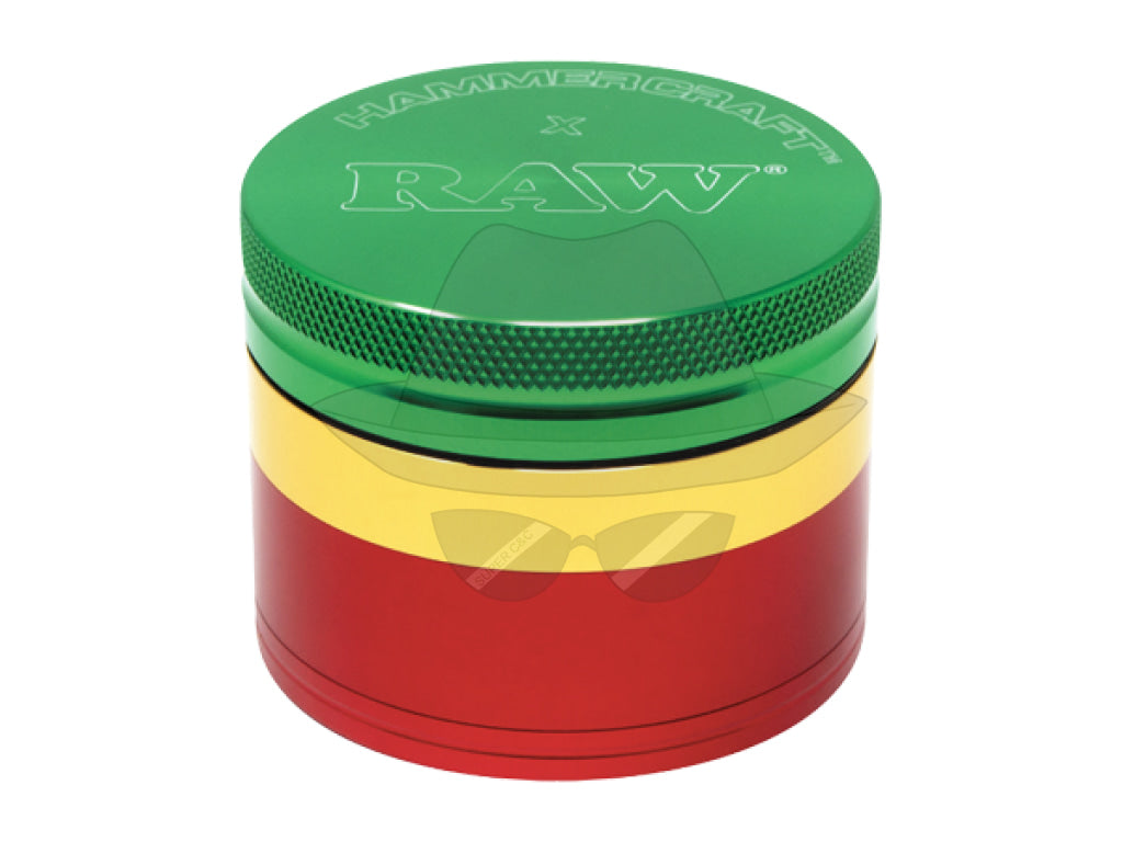 2 Raw X Hammercraft Four Piece Aluminum Grinder Rasta Grinder
