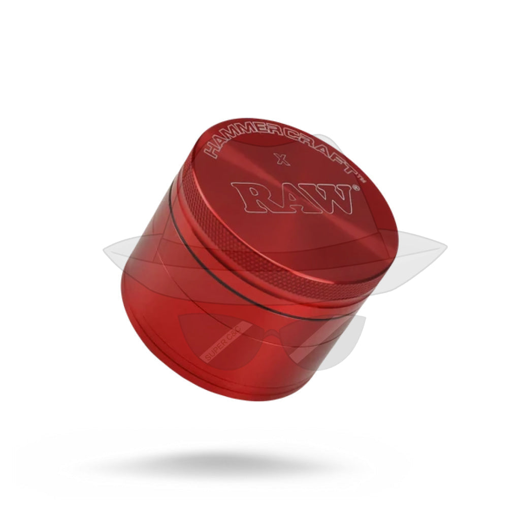 2.2 Raw X Hammercraft Four Piece Aluminum Grinder Red Grinder