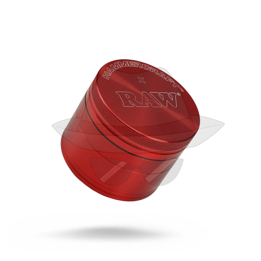 2 Raw X Hammercraft Four Piece Aluminum Grinder Red Grinder