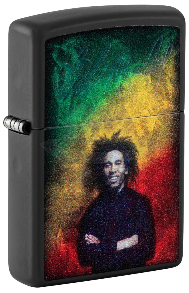 #215 Zippo Lighter: Bob Marley Black Light Signature Design Lighter