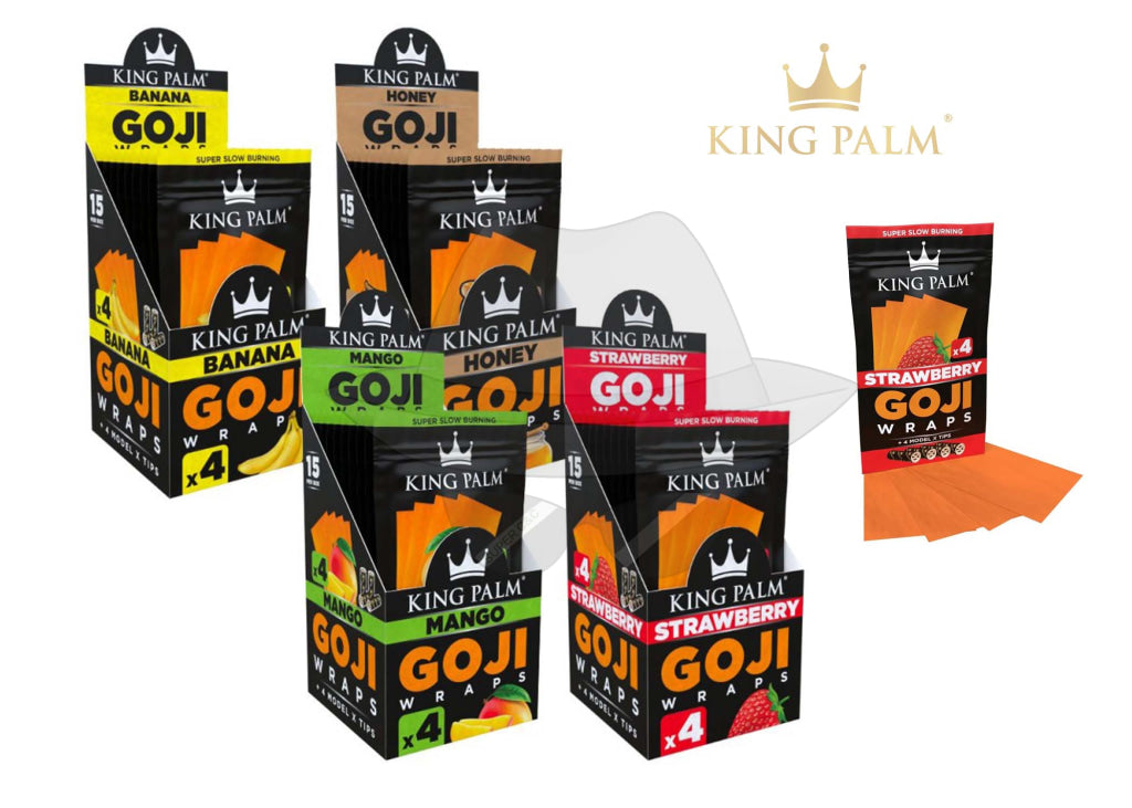 4 Goji Blunt Wraps Display Box 15 Pouches Rolling Papers