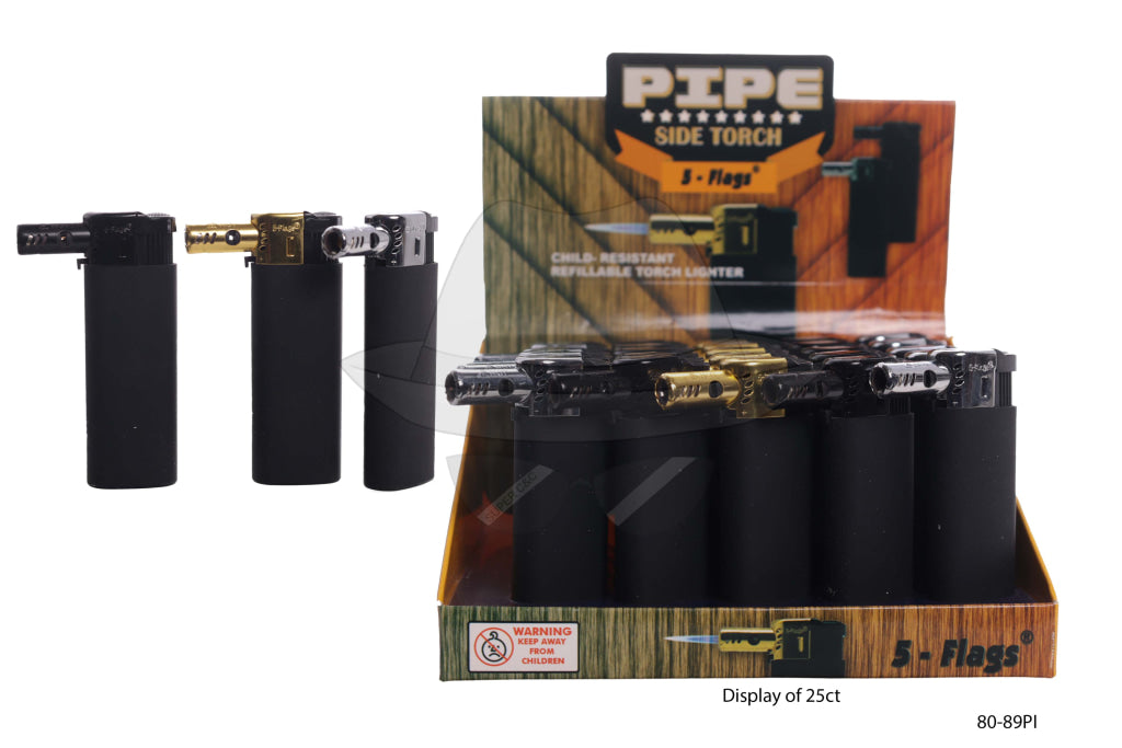 80-89Pi 5Flags Side Torch 25Ct Lighter