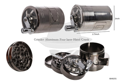 80402Ss Grinder Aluminium 4 Layer Hand Crank Grinder