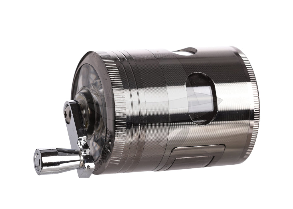 80404Ss 4 Part Aluminum Grinder W/handle Gun Metal