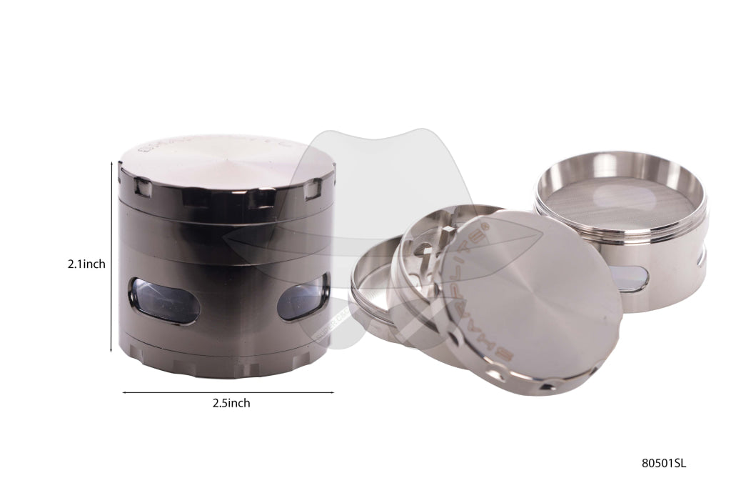 80501Sl Sharp Lite 2.5 4-Part Aluminum Grinder With Window Grinder