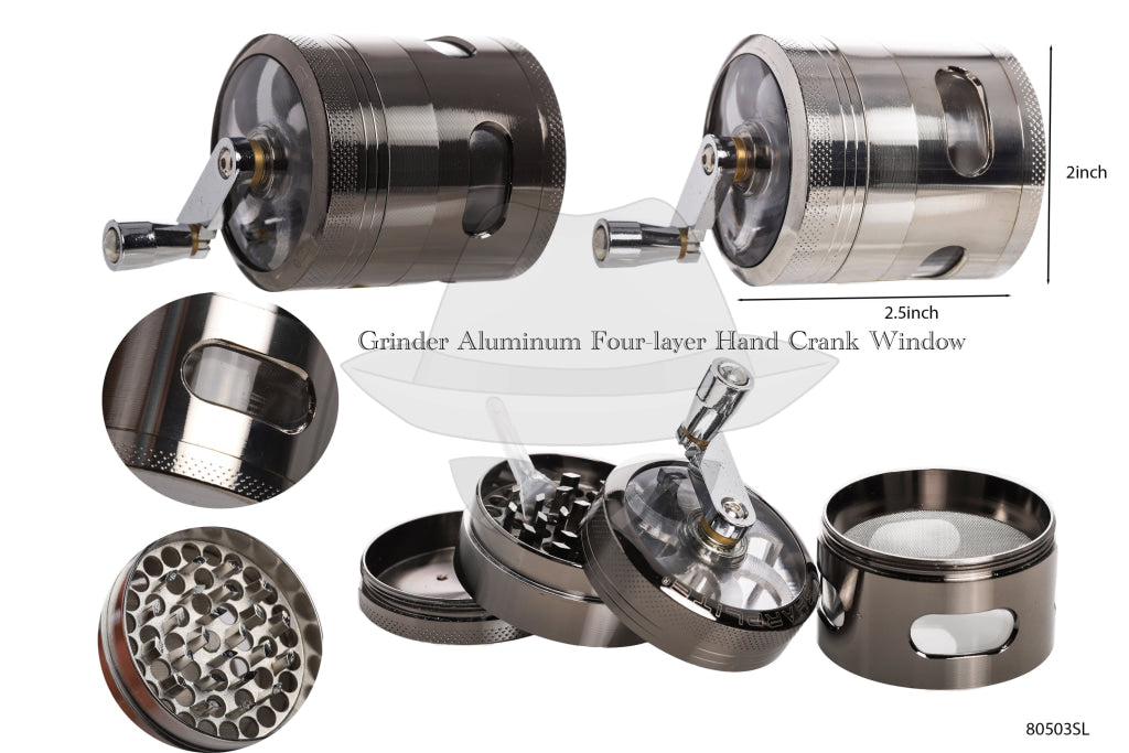 80503Sl Sharp Lite 2.2 4 Parts Aluminum Grinder W/handle Grinder