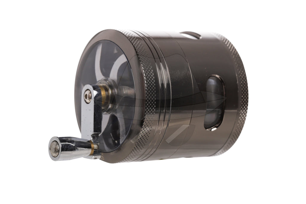 80504Ss Grinder Aluminium 4 Layer Hand Crank Window Gun Metal