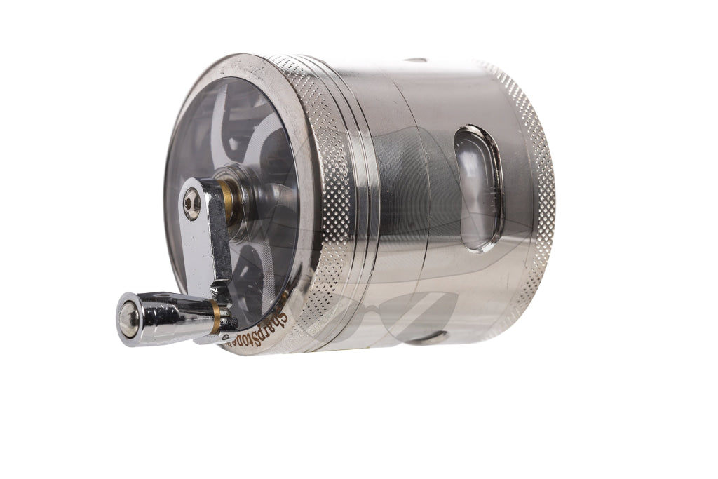 80504Ss Grinder Aluminium 4 Layer Hand Crank Window Silver
