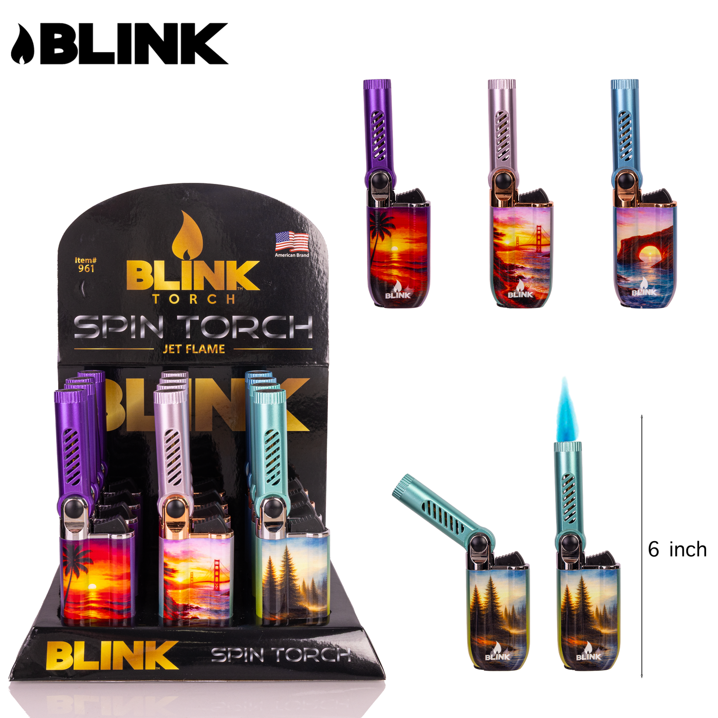 Blink Spin Torch Lighter-12ct