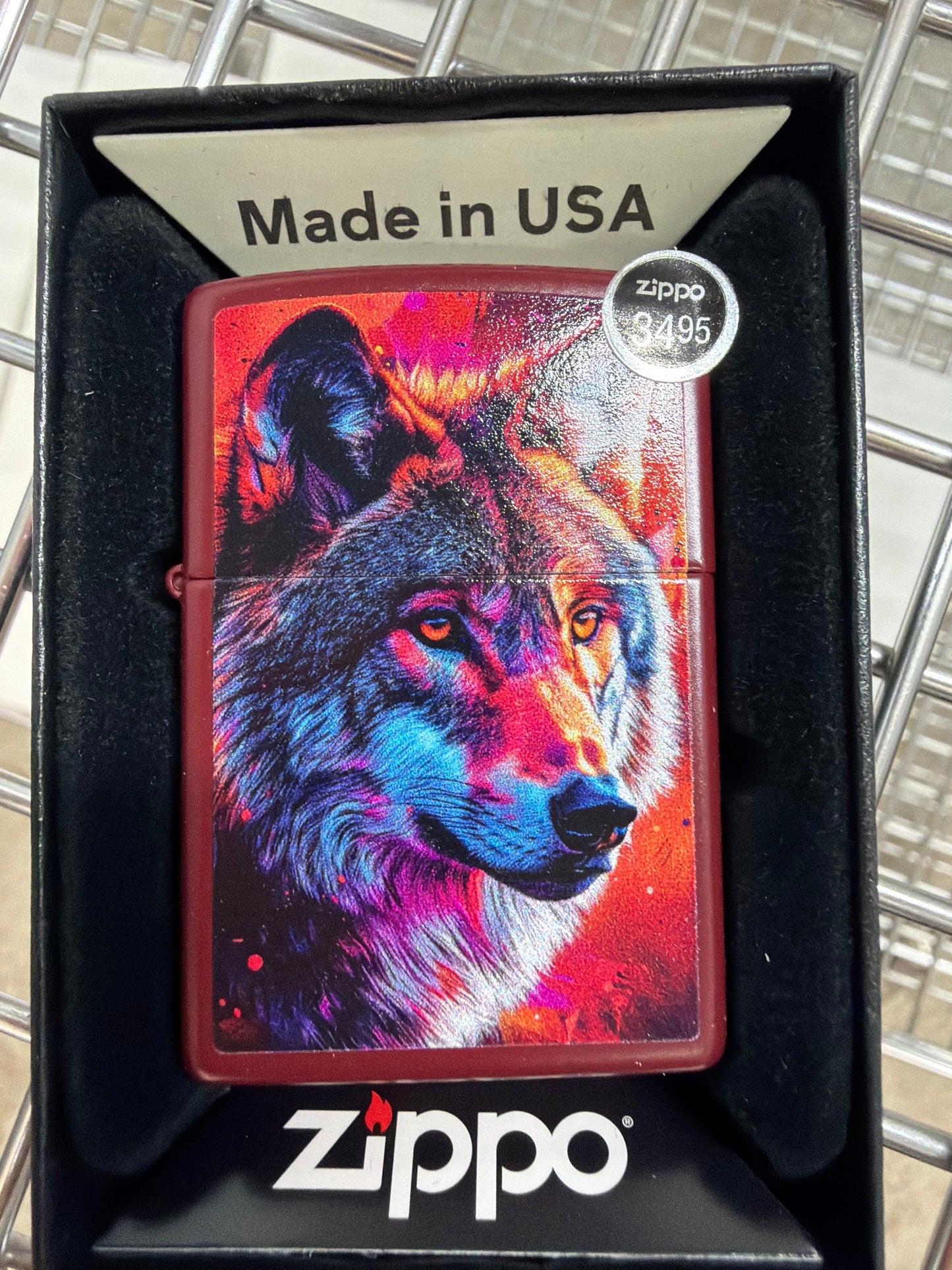 #164 ZIPPO OIL LIGHTER: Wolf