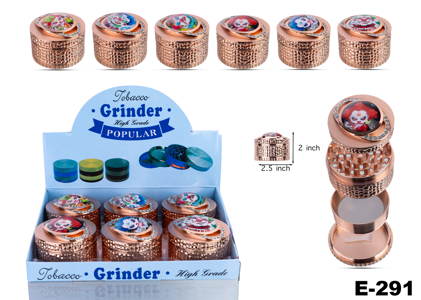 KEACE-291 4 parts Grinder -6ct