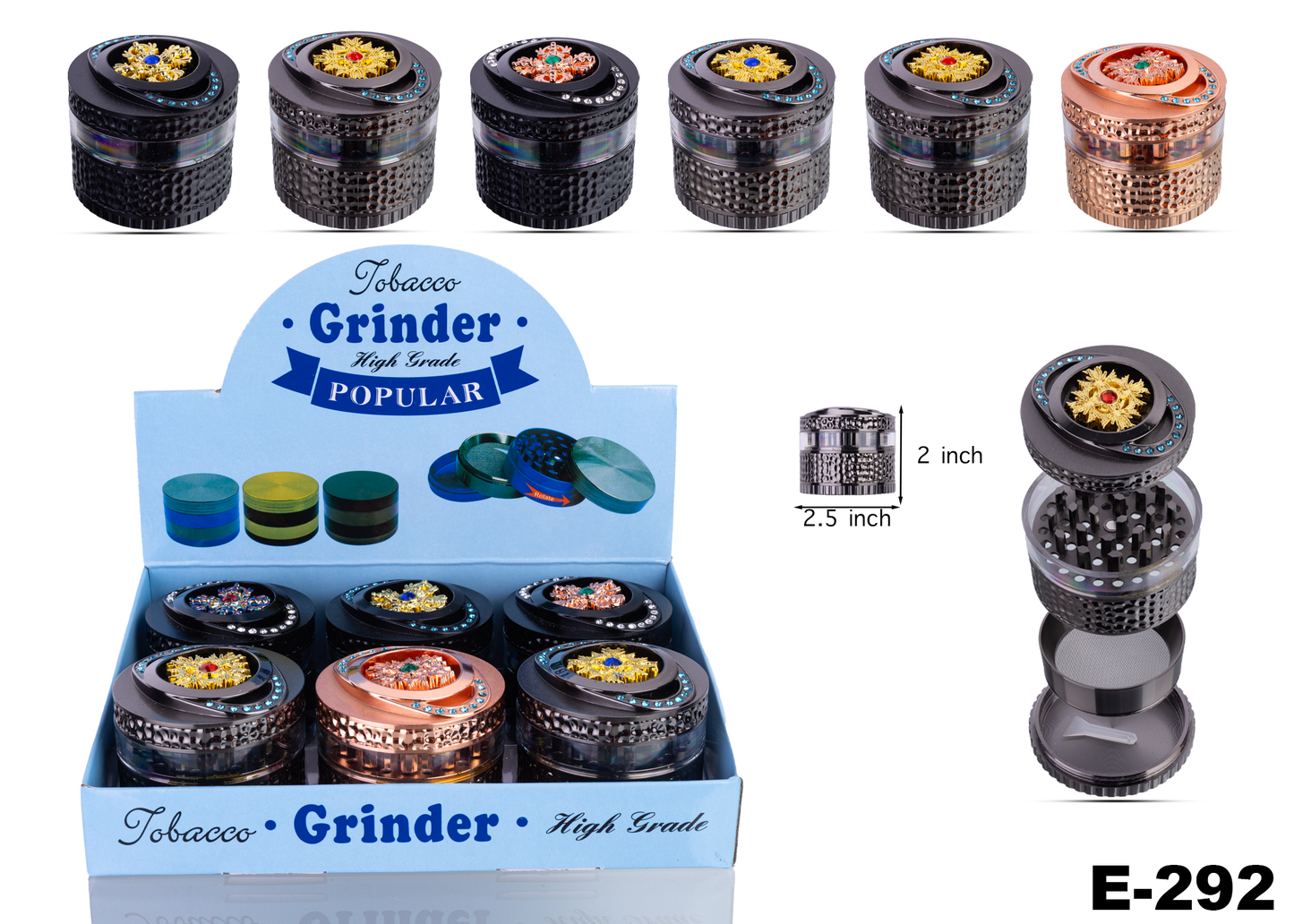 KEACE-292 4 parts Grinder -6ct
