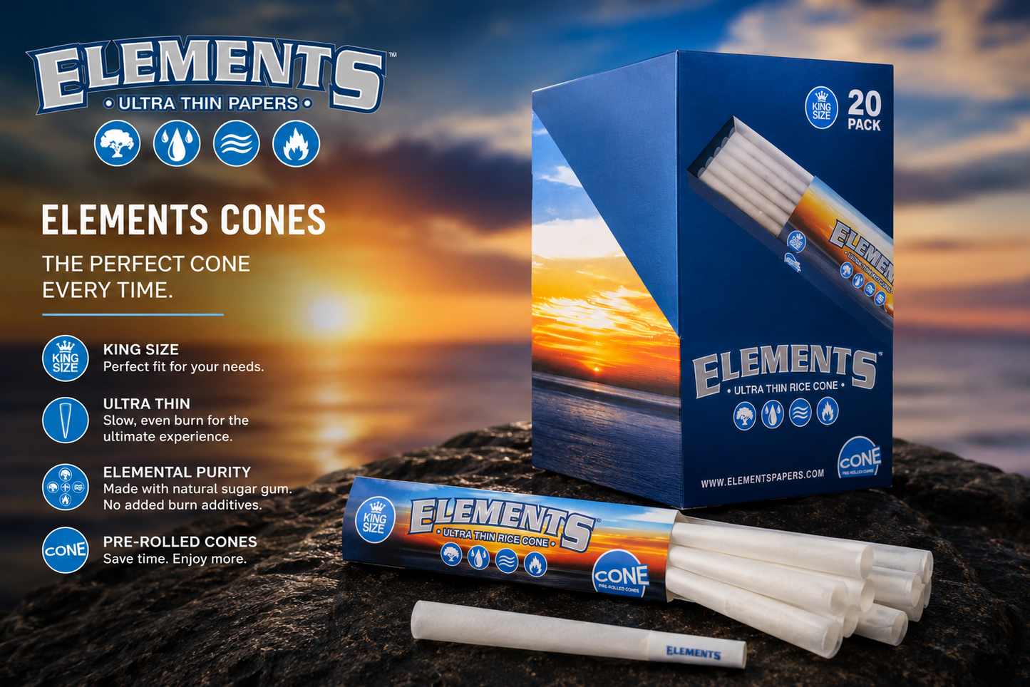 Elements Ultra Thin 20 Count Pack -12ct