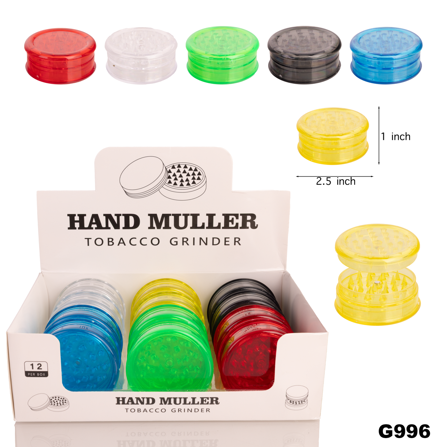 G996 Plastic Grinder-12ct