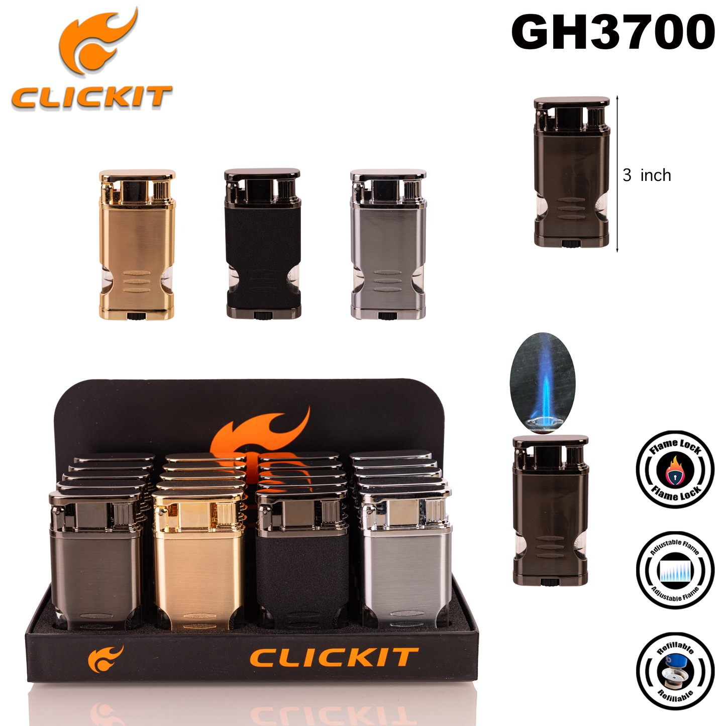 GH-3700 Clickit Lighter -20ct