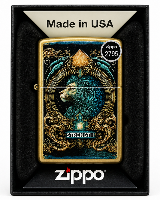 #190 ZIPPO Oil Lighter: Strength Tarot Card