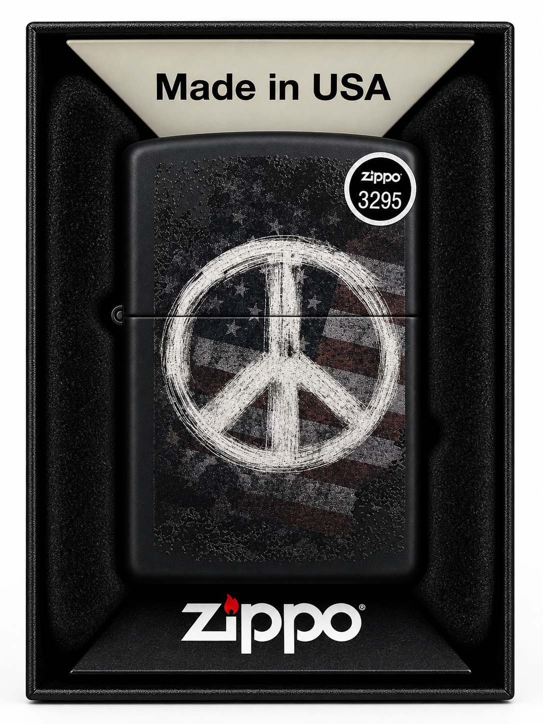 #200 ZIPPO HIPPIE DESIGN, HIGH POLISH CHROME LIGHTER