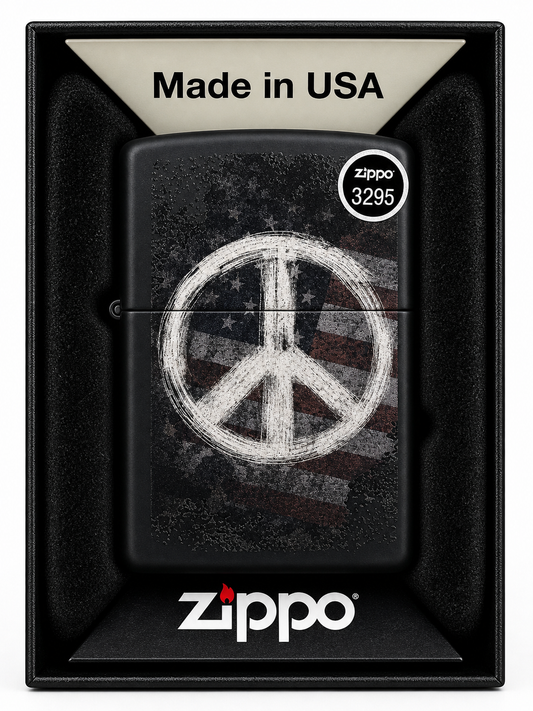 #200 ZIPPO HIPPIE DESIGN, HIGH POLISH CHROME LIGHTER