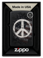 #200 ZIPPO HIPPIE DESIGN, HIGH POLISH CHROME LIGHTER